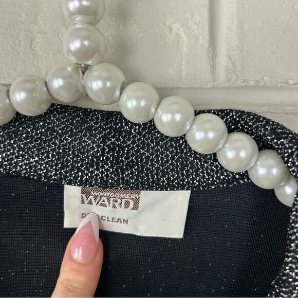 Vintage Montgomery Ward Silver Sparkle Button Down Shirt + Tank Set - Picture 5 of 11